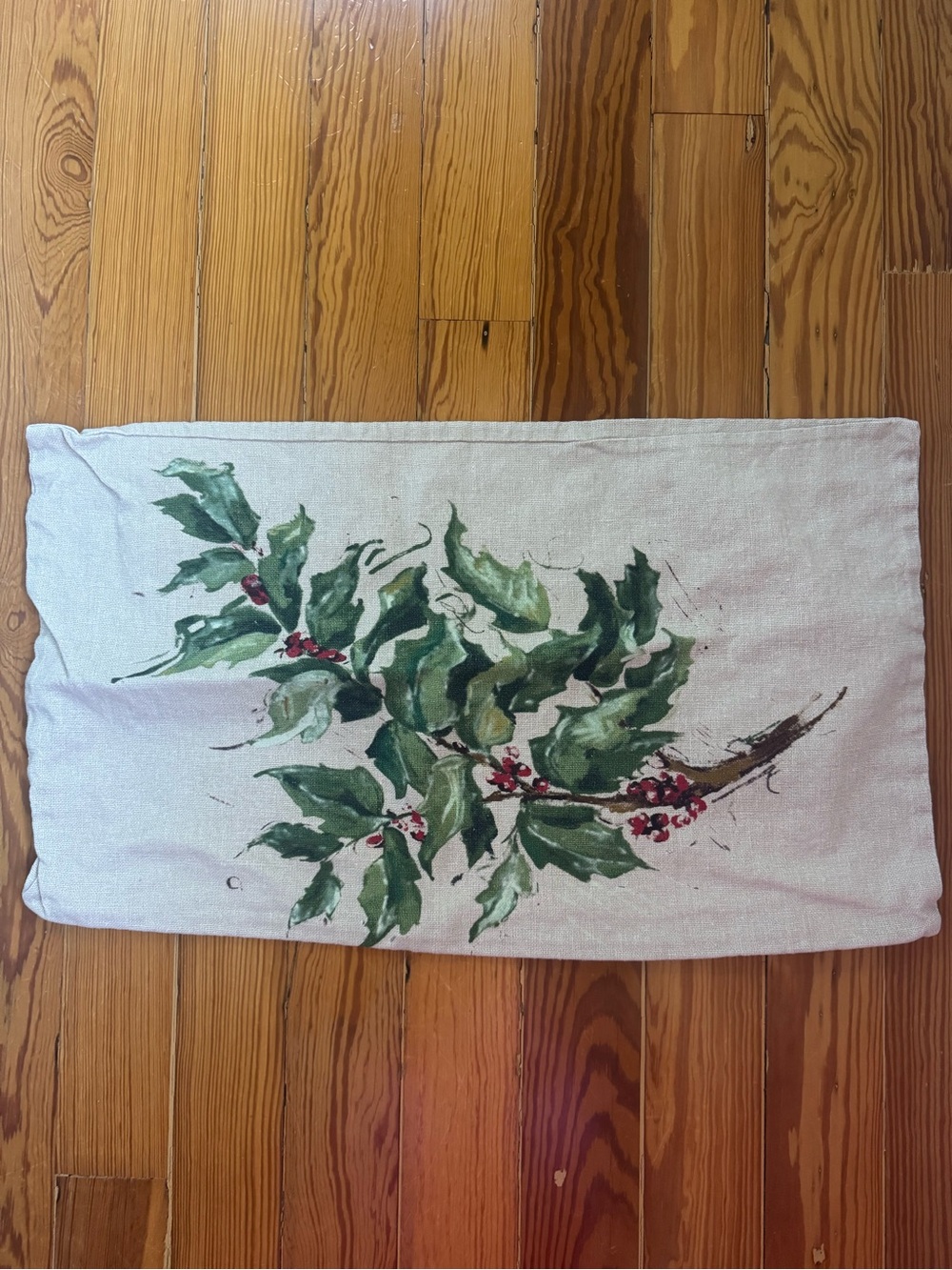Pottery Barn Holiday Holly Branch Decorative Pillowsham